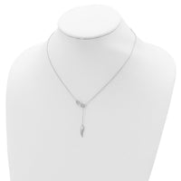 Sterling Silver RH-plated Open Infinity/Wing w/2in ext Necklace