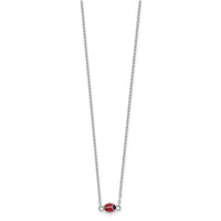 Sterling Silver RH-plated Enamel Ladybug 16 inch w/2in Ext Necklace