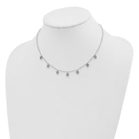 Sterling Silver Rhodium-plated CZ w/ 4in ext. Choker