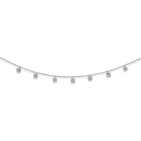 Sterling Silver Rhodium-plated CZ w/ 4in ext. Choker