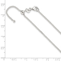 Sterling Silver Polished 1.85mm Rolo Adjustable Necklace