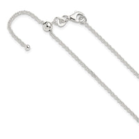 Sterling Silver Polished 1.85mm Rolo Adjustable Necklace