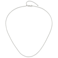 Sterling Silver Polished Round Box Adjustable Necklace