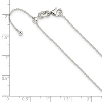 Sterling Silver Polished 1.00mm Beaded Adjustable Necklace