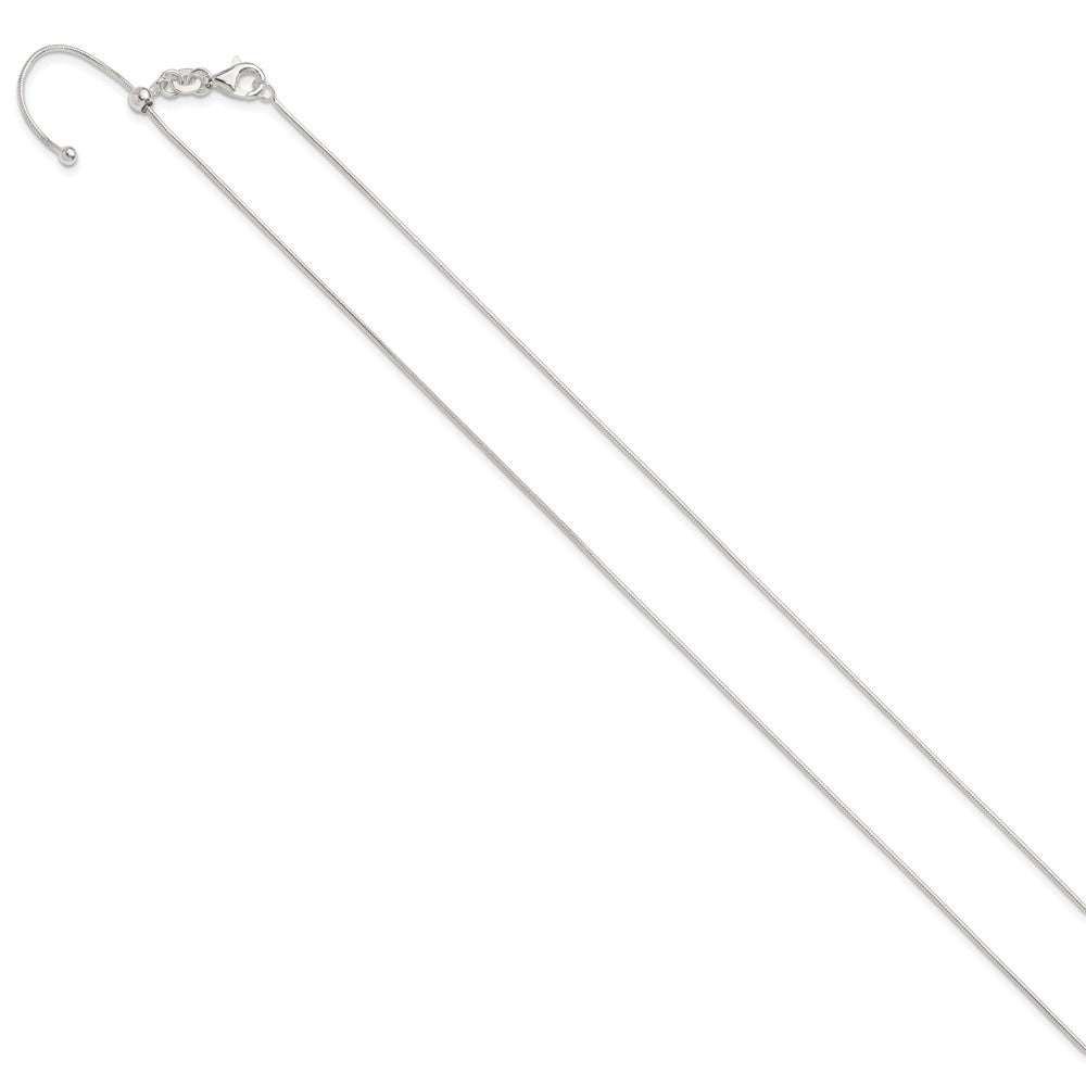 Sterling Silver Polished .95mm Snake Adjustable Necklace