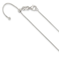 Sterling Silver Polished .95mm Snake Adjustable Necklace