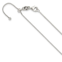 Sterling Silver Polished .90mm Box Adjustable Necklace