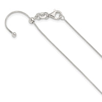 Sterling Silver Polished .75mm Snake Adjustable Necklace