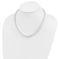 Sterling Silver Polished Beaded Necklace