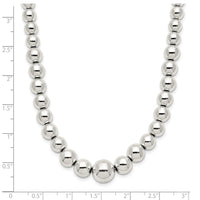 Sterling Silver Polished Beaded Necklace