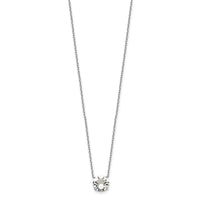 Sterling Silver Rhodium-plated Crystal with 2 inch ext Necklace