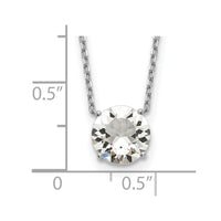 Sterling Silver Rhodium-plated Crystal with 2 inch ext Necklace