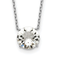 Sterling Silver Rhodium-plated Crystal with 2 inch ext Necklace