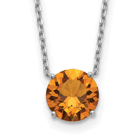 Sterling Silver Rhodium-plated Nov Golden Yellow Crystal w/2in ext Necklace