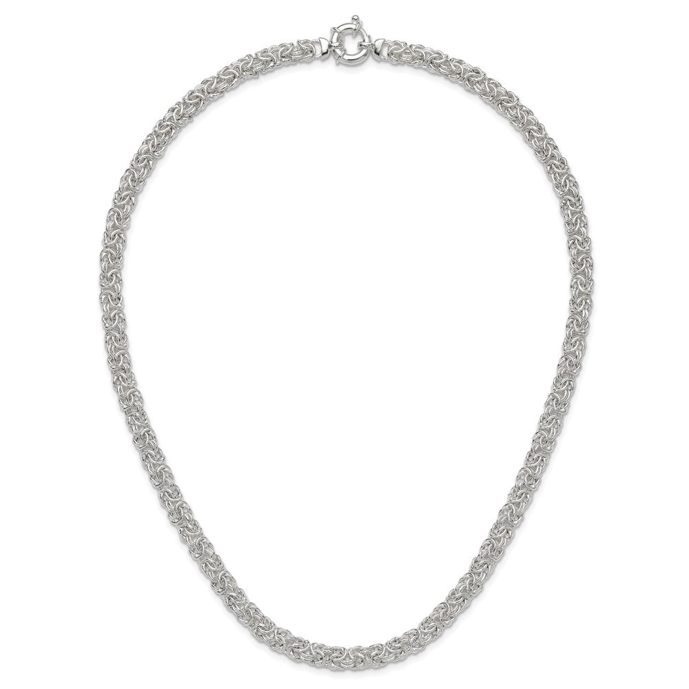 Sterling Silver Polished Byzantine Link Necklace