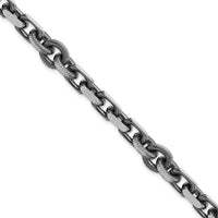 Sterling Silver Mens Antiqued Brushed Cable/Twisted Rolo Bracelet