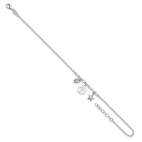 Sterling Silver Shells 9in Plus 1 in Ext. Anklet
