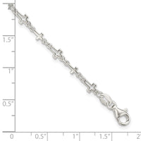 Sterling Silver Cross Link Bracelet