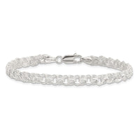 Sterling Silver Polished 5mm Triple Rolo Charm Bracelet