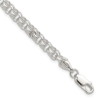 Sterling Silver Polished 5mm Triple Rolo Charm Bracelet