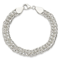 Sterling Silver Polished Roped Oval Link 7.5in Bracelet