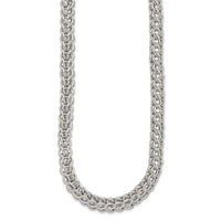 Sterling Silver Polished Fancy Circle Link 18.5in Necklace