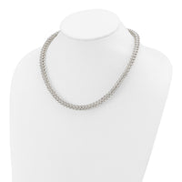 Sterling Silver Polished Fancy Circle Link 18.5in Necklace