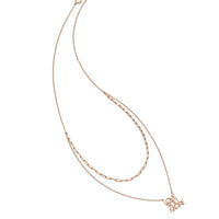 Sterling Silver Rose-tone Love You More Two Strand 16 inch Necklace