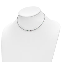 Sterling Silver Rhodium-plated Polished Multi-color CZ w/3 IN EXT Choker