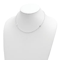 Sterling Silver Medal/Cross w/1.5in ext. Rosary Necklace
