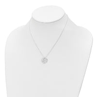 Sterling Silver CZ Hands in Heart Necklace