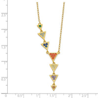 Sterling Silver Gold-plated Multicolor CZ Necklace