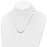 Sterling Silver Rhodium-plated Polished Fancy CZ Necklace