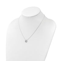 Sterling Silver Polished CZ Teardrop Necklace