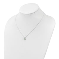 Sterling Silver Light Blue Quartzite & CZ Necklace