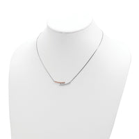 Sterling Silver RH-plt Rose-plated Diamond Bar 16.5in w/1in ext Necklace