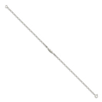 Sterling Silver Antiqued Polished Etched Waves Surfboard Link Anklet