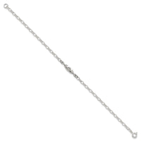 Sterling Silver Antiqued Polished Canoe / Kayak Link Bracelet