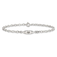 Sterling Silver Antiqued Polished Canoe / Kayak Link Bracelet