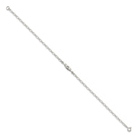Sterling Silver Antiqued Polished Canoe / Kayak Anklet