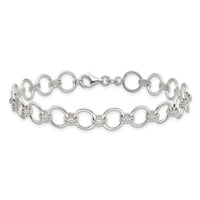 Sterling Silver Polished Circle Link 7.25in Bracelet