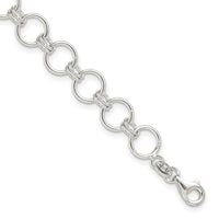 Sterling Silver Polished Circle Link 7.25in Bracelet