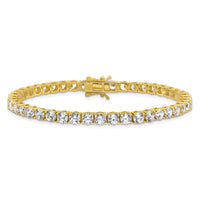 Sterling Silver Gold-plated 4mm CZ 7.5in Tennis Bracelet