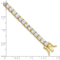 Sterling Silver Gold-plated 4mm CZ 7.5in Tennis Bracelet