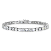 Sterling Silver Rhodium-plated Polished CZ Tennis Bracelet