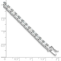 Sterling Silver Rhodium-plated Polished CZ Tennis Bracelet