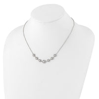 Pure Fire Sterling Silver Rhod-plated Fancy CZ 17in w/2in ext Necklace