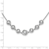 Pure Fire Sterling Silver Rhod-plated Fancy CZ 17in w/2in ext Necklace