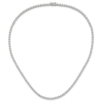 Sterling Silver Rhodium-plated Polished CZ Tennis Necklace