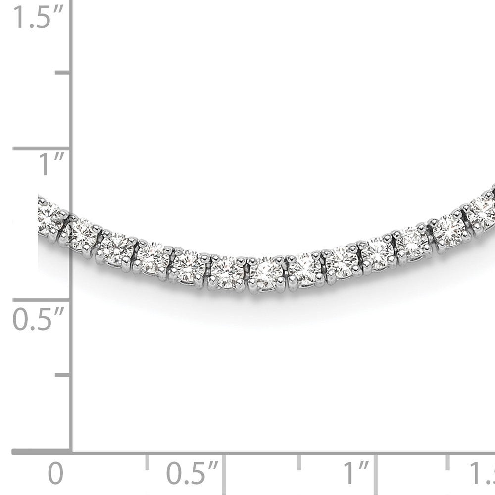 Sterling Silver Rhodium-plated Polished CZ Tennis Necklace